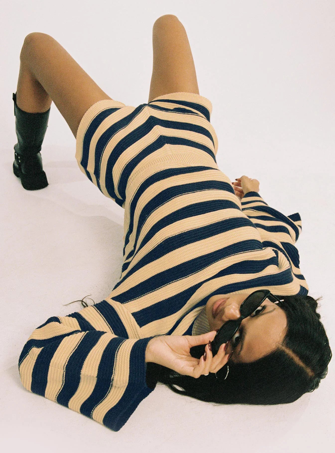 Cheyenne Set Navy Cream Stripe