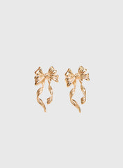 Keep A Secret Bow Earrings Gold
