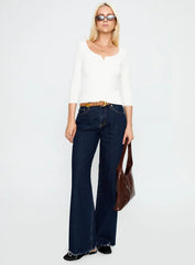 Desirae 3 4 Sleeve Top White