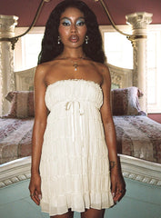 Opalette Strapless Mini Dress Cream