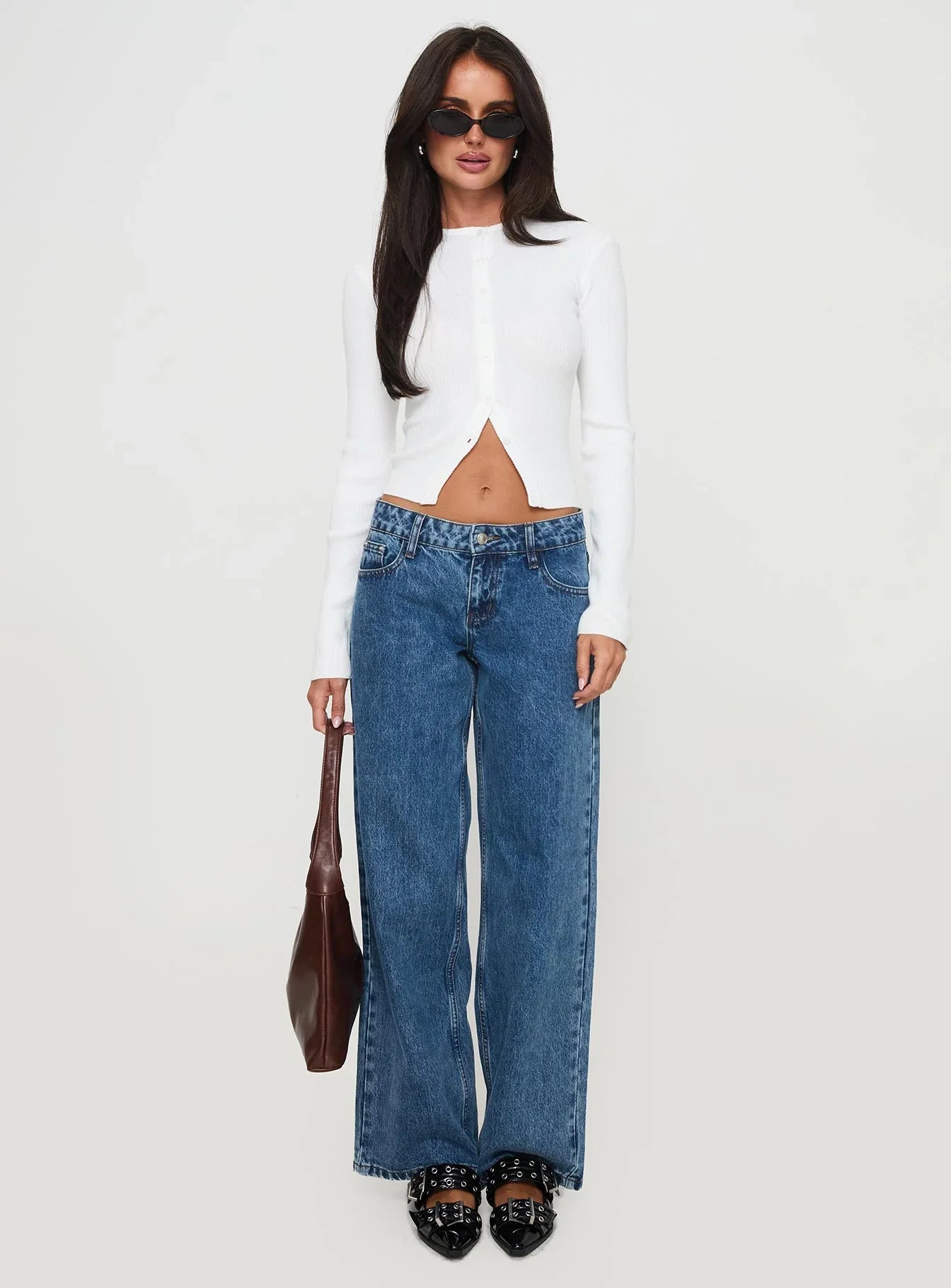 Suzu Long Sleeve Knit Top White