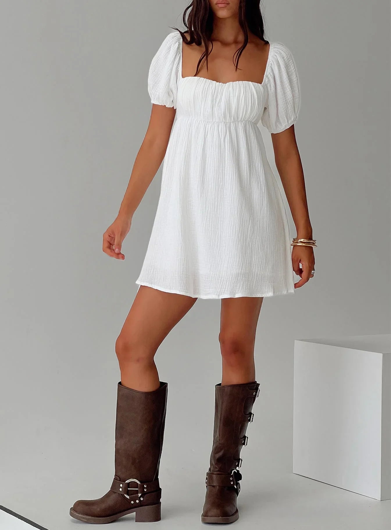 Lets Dance Mini Dress White