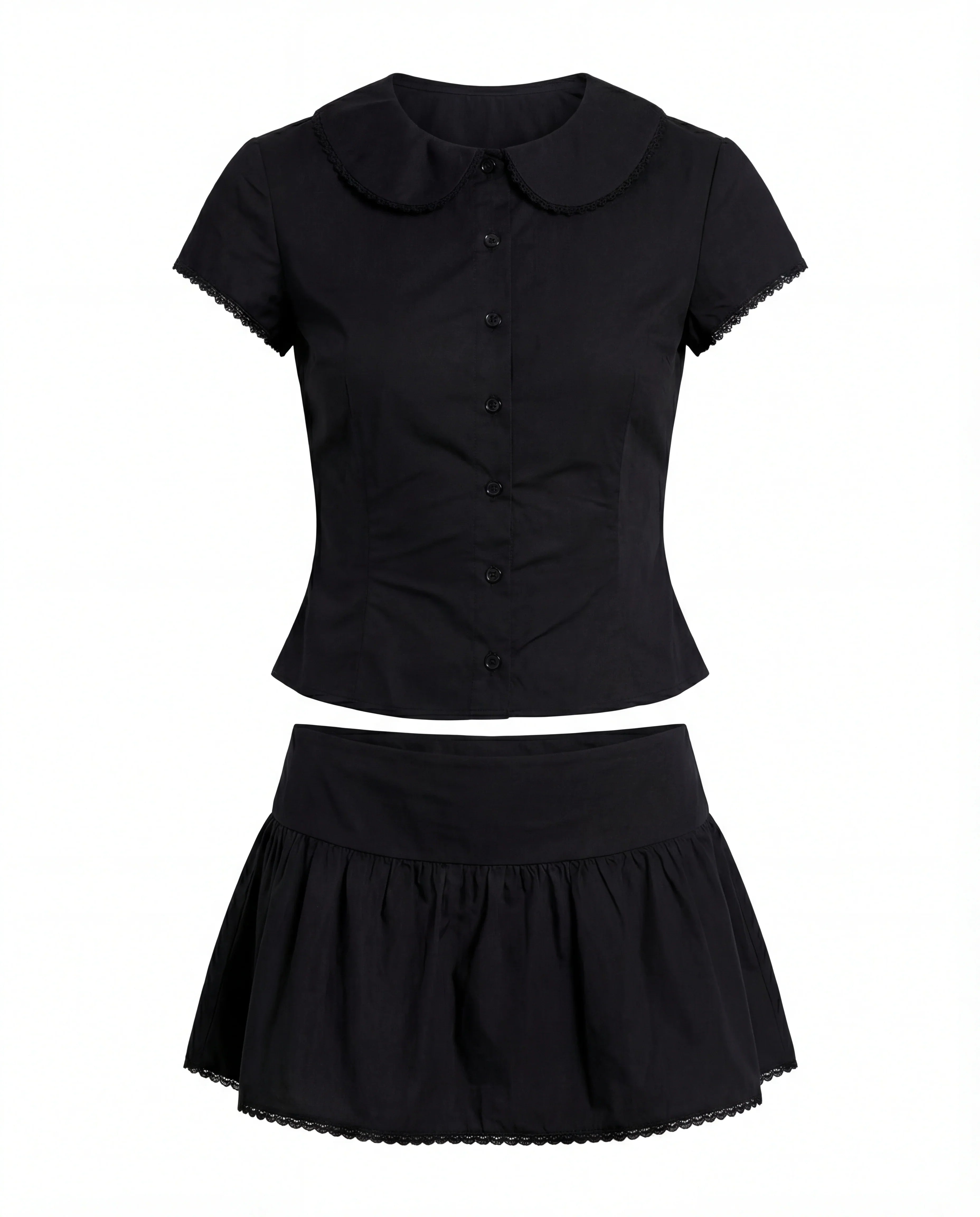 Sweet Treat Button Up Set Black