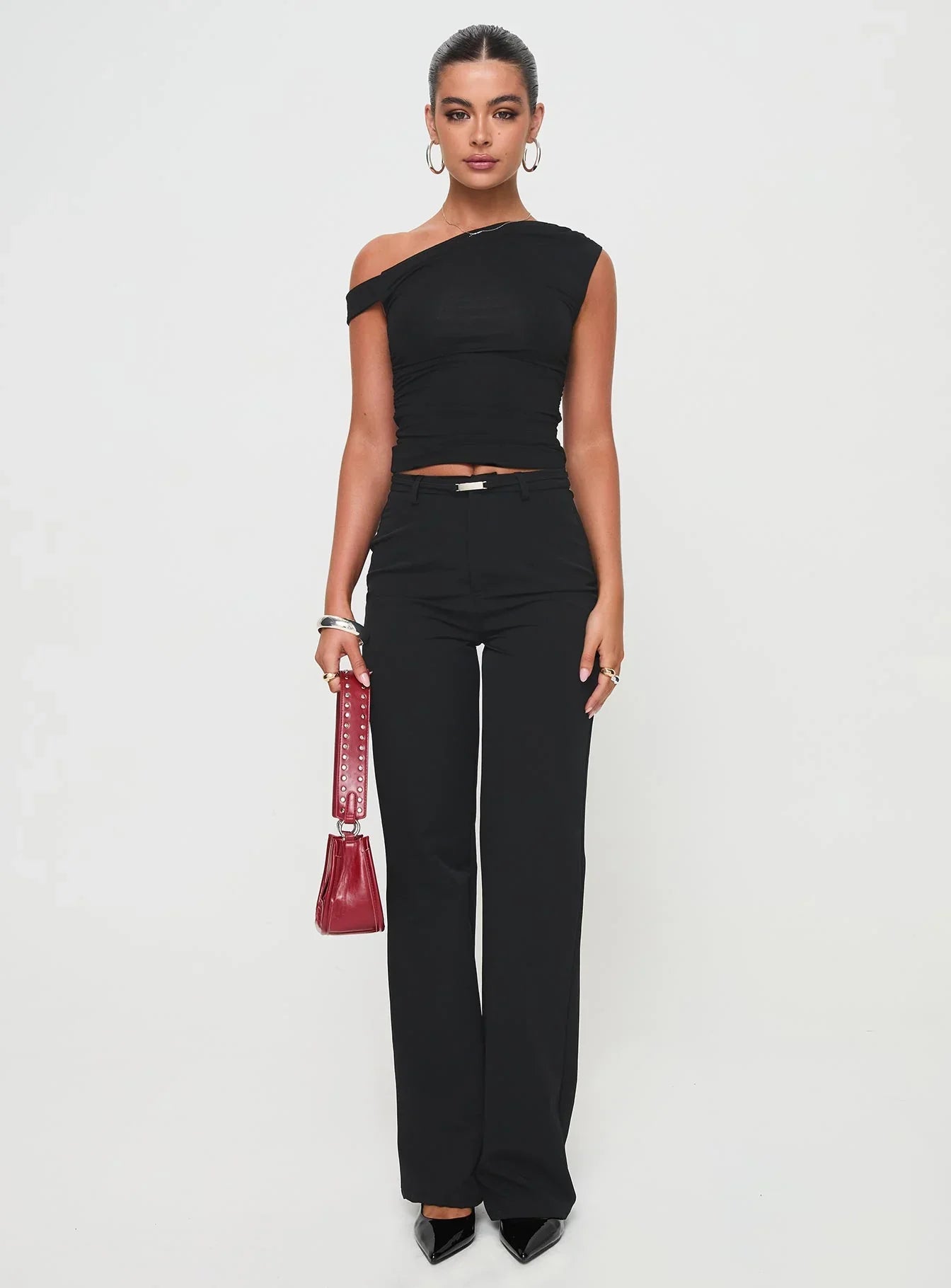 Flounce Pants Black