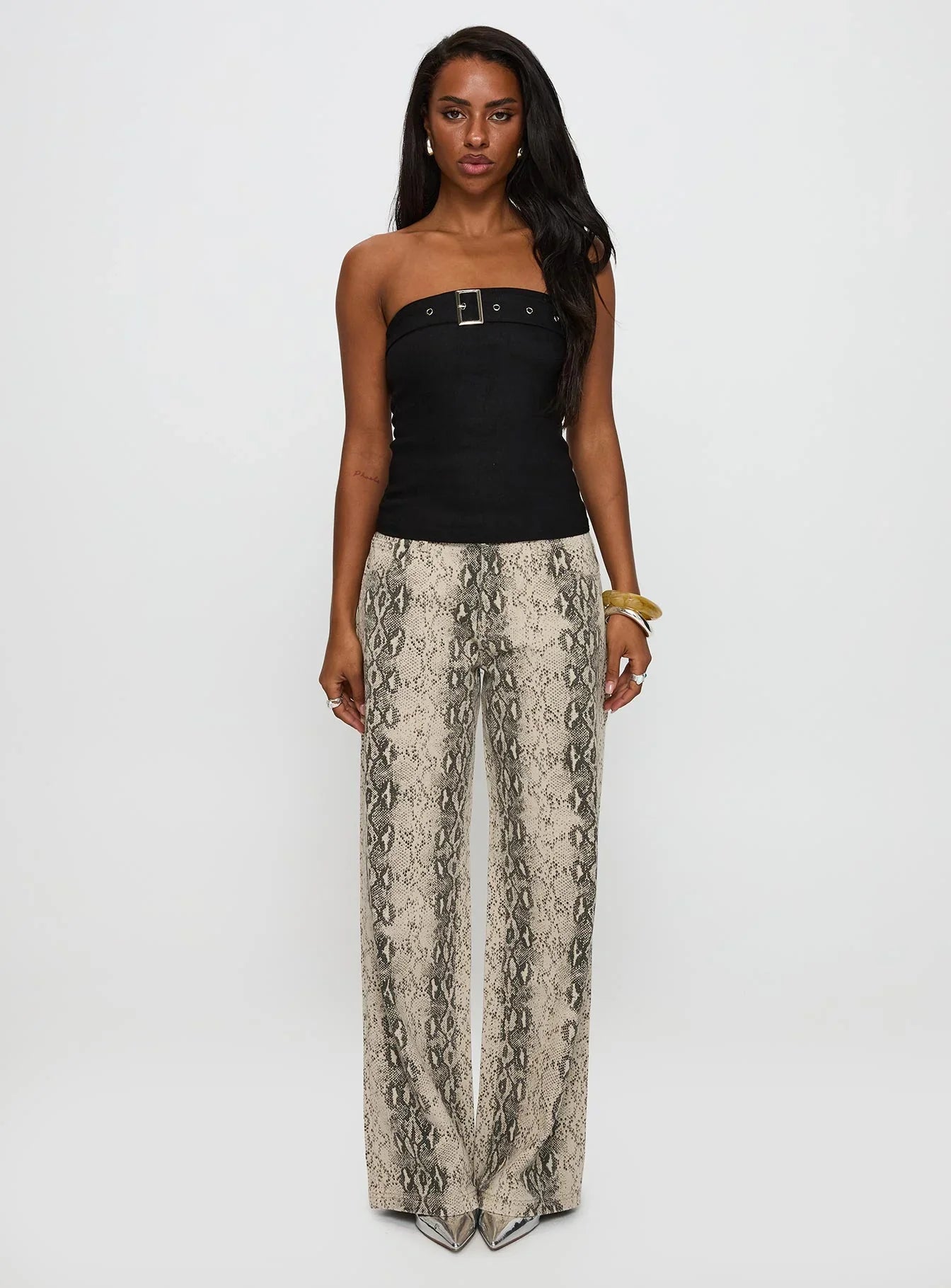 Serpentina Low Rise Straight Leg Jeans Snake