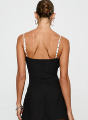 Evette Bodysuit Black White