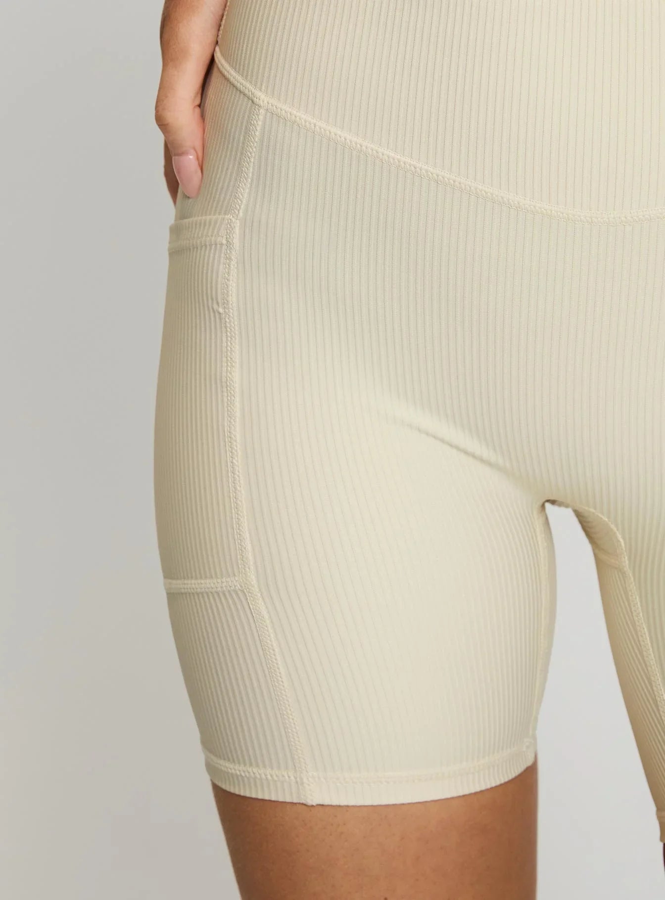 Power Activewear Rib Shorts Latte