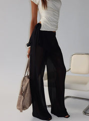 Jaedon Chiffon Layered Pants Black