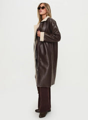 Ammelia Shearling Long line Jacket Brown
