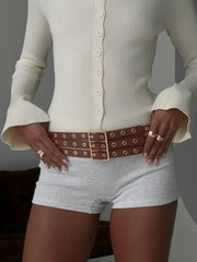 Dusk Dipped Layered Belt Brown Gold