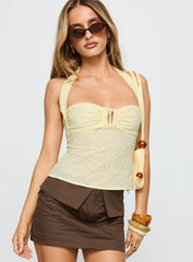 Isabetta Halter Top Lemon