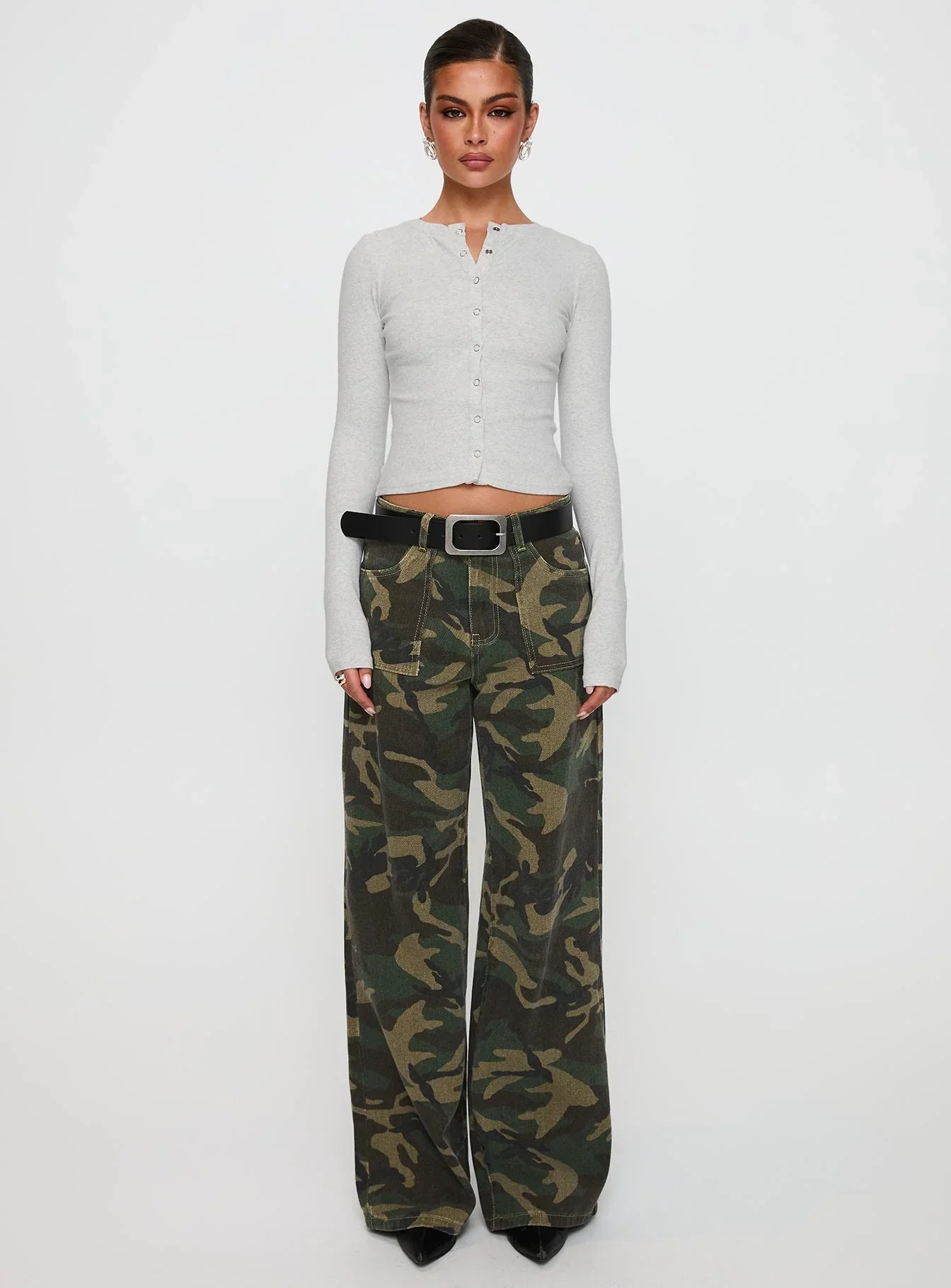 Sandra Dee Knit Top Grey Marle