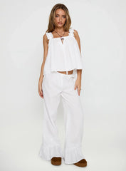 Santabelle Frill Pants White