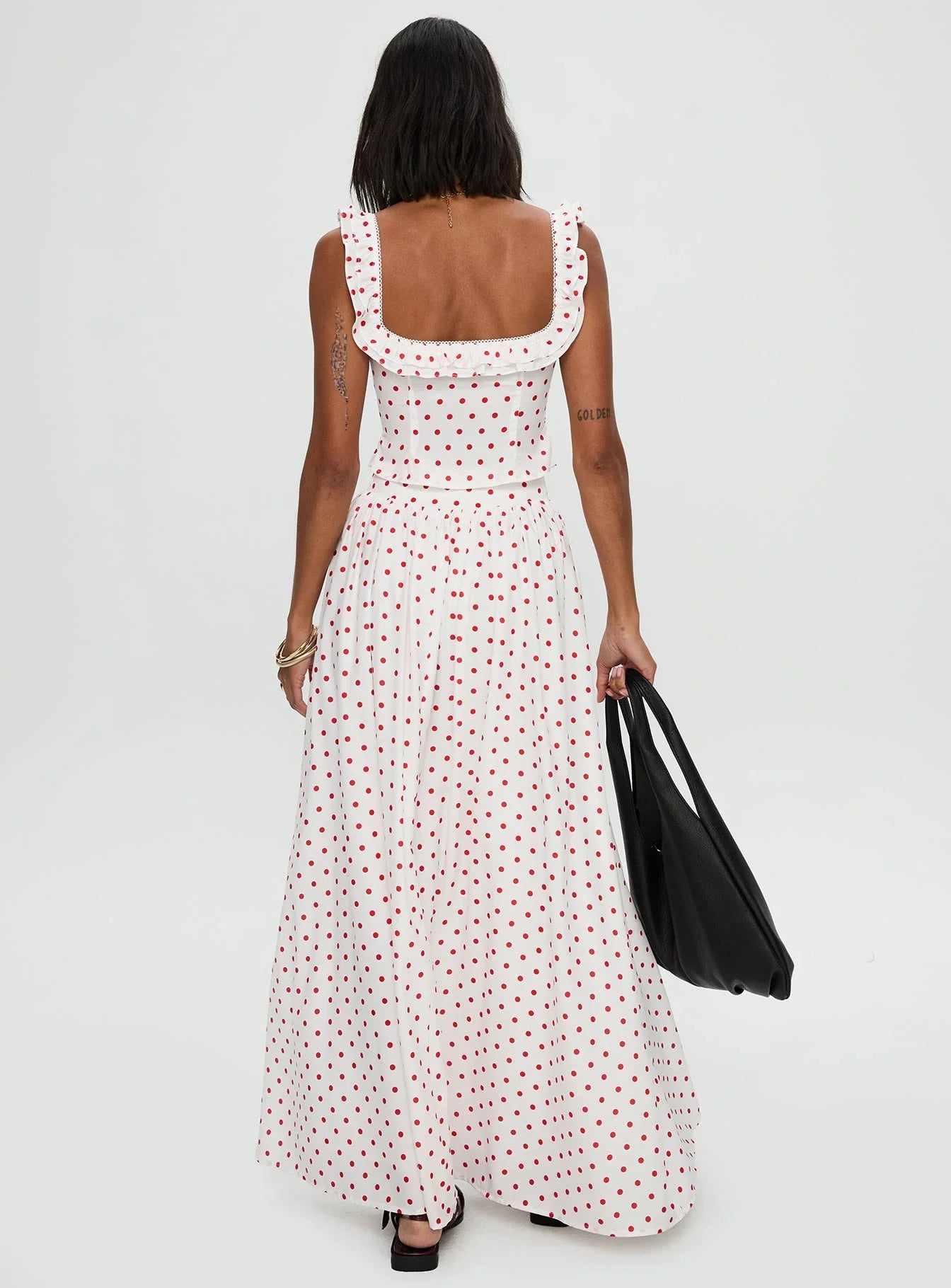 Valerio Maxi Skirt White Red