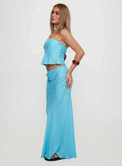 Lucelia Maxi Skirt Aqua