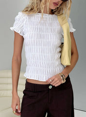Romelle Shirred Top White