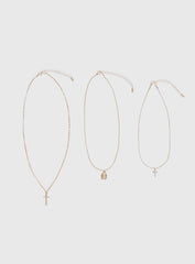 Broken Clocks Layered Necklace Gold