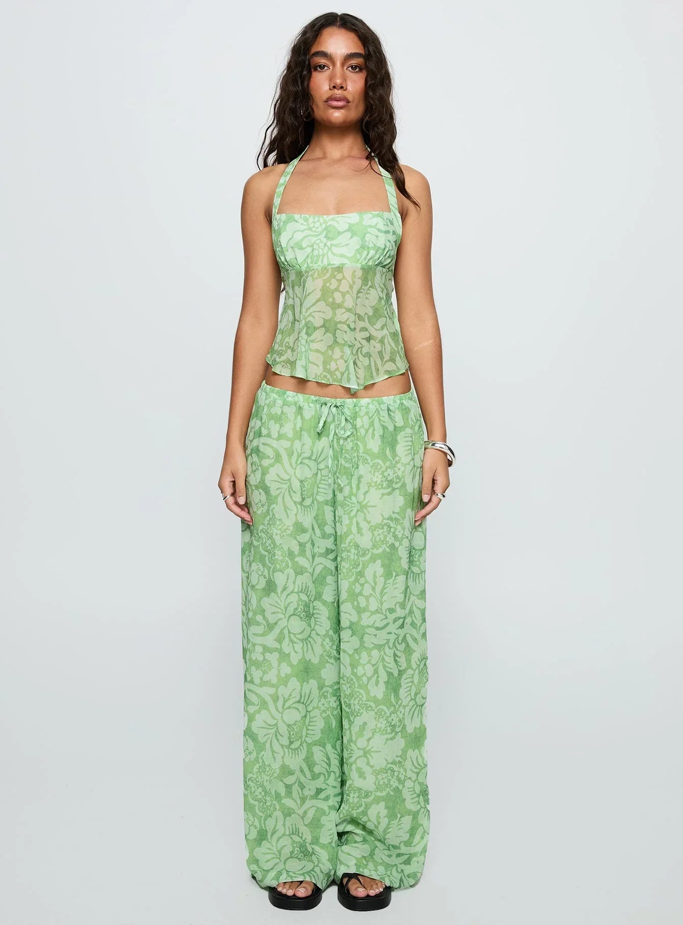 Finesse Pants Green Floral