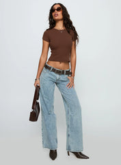 Baseline Scoop Rib Tee Chocolate