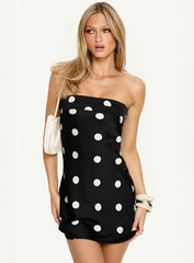 Phillipa Mini Dress Black White Polka Dot
