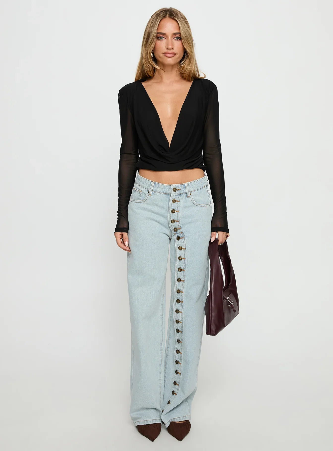 Penny Mid Rise Straight Leg Jeans Light Denim