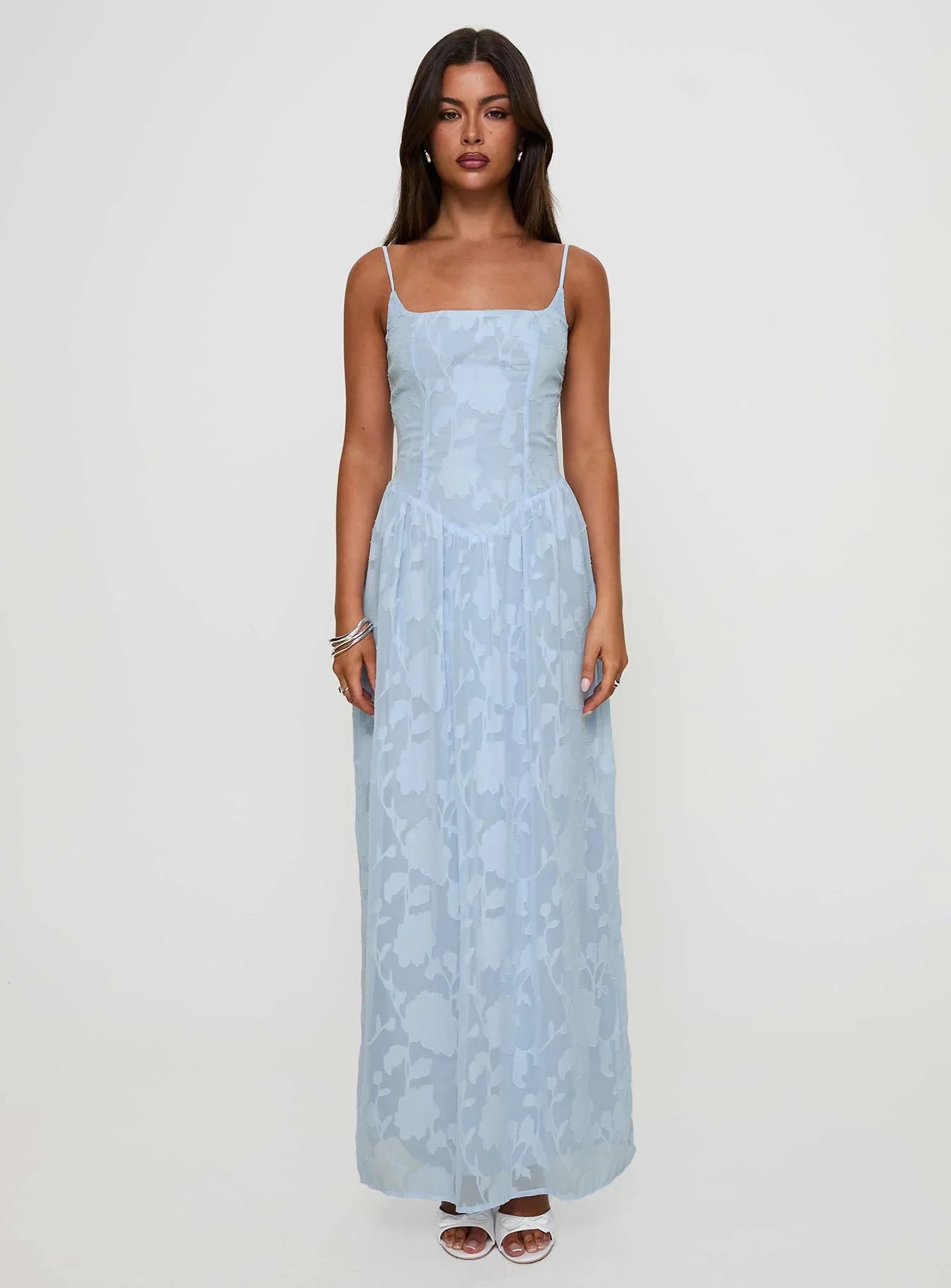 Angeleina Maxi Dress Blue Floral