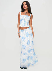 Modern Girl Top White Blue