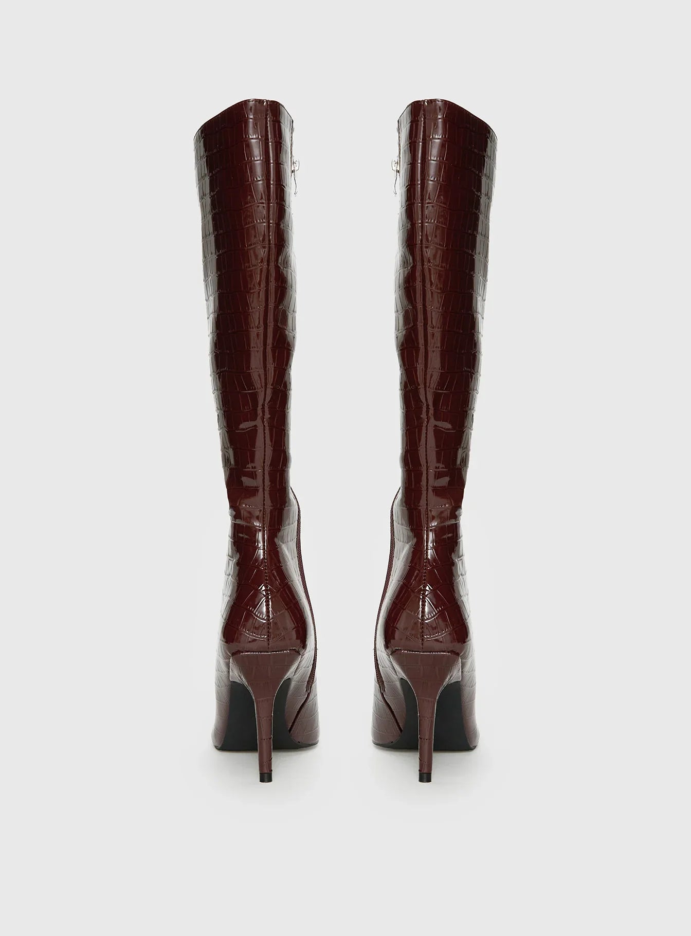 Alexx Knee High Boots Burgundy