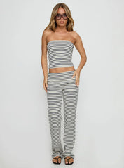 Ace Of Spades Strapless Set Navy Grey Stripe