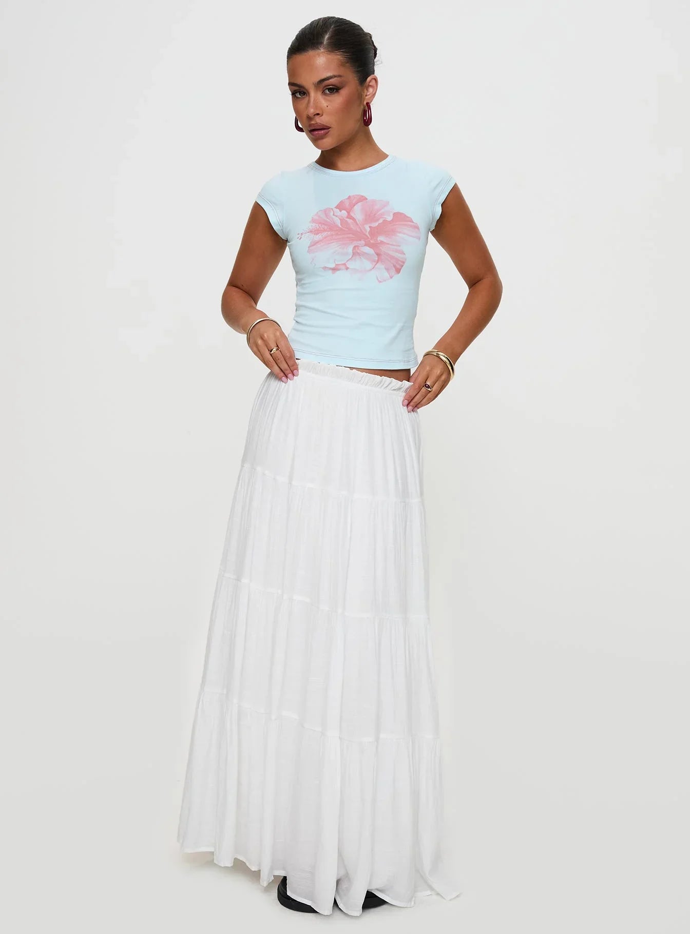 Owenz Hibiscus Baby Tee Blue