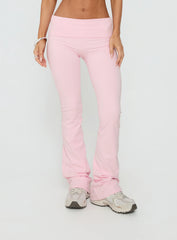 Pace Setter Active Foldover Waist Flared Leggings Pink
