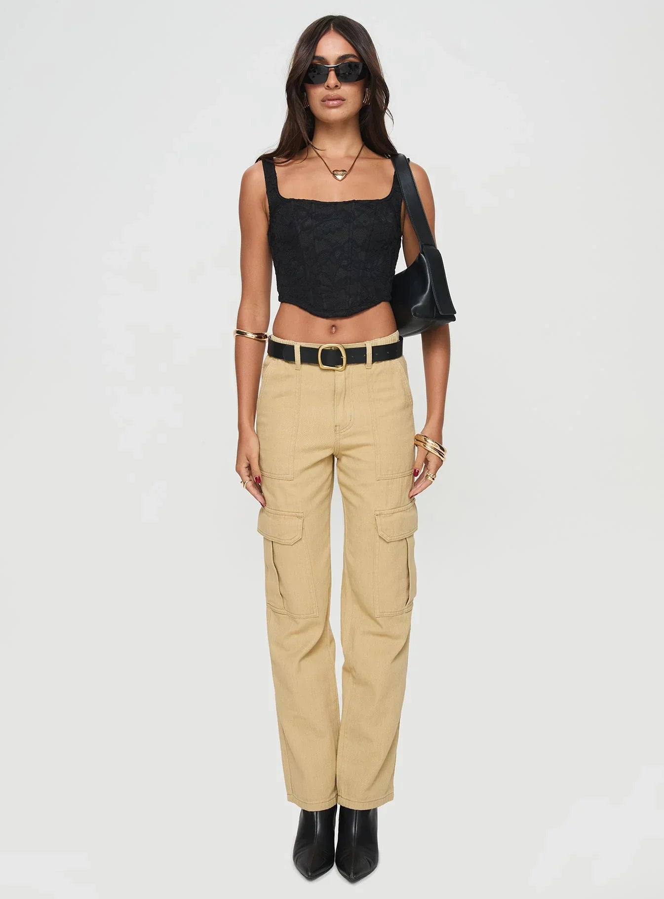 Nickei Utility Cargo Pants Beige
