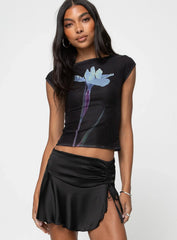 Nova Flower Top Navy Black