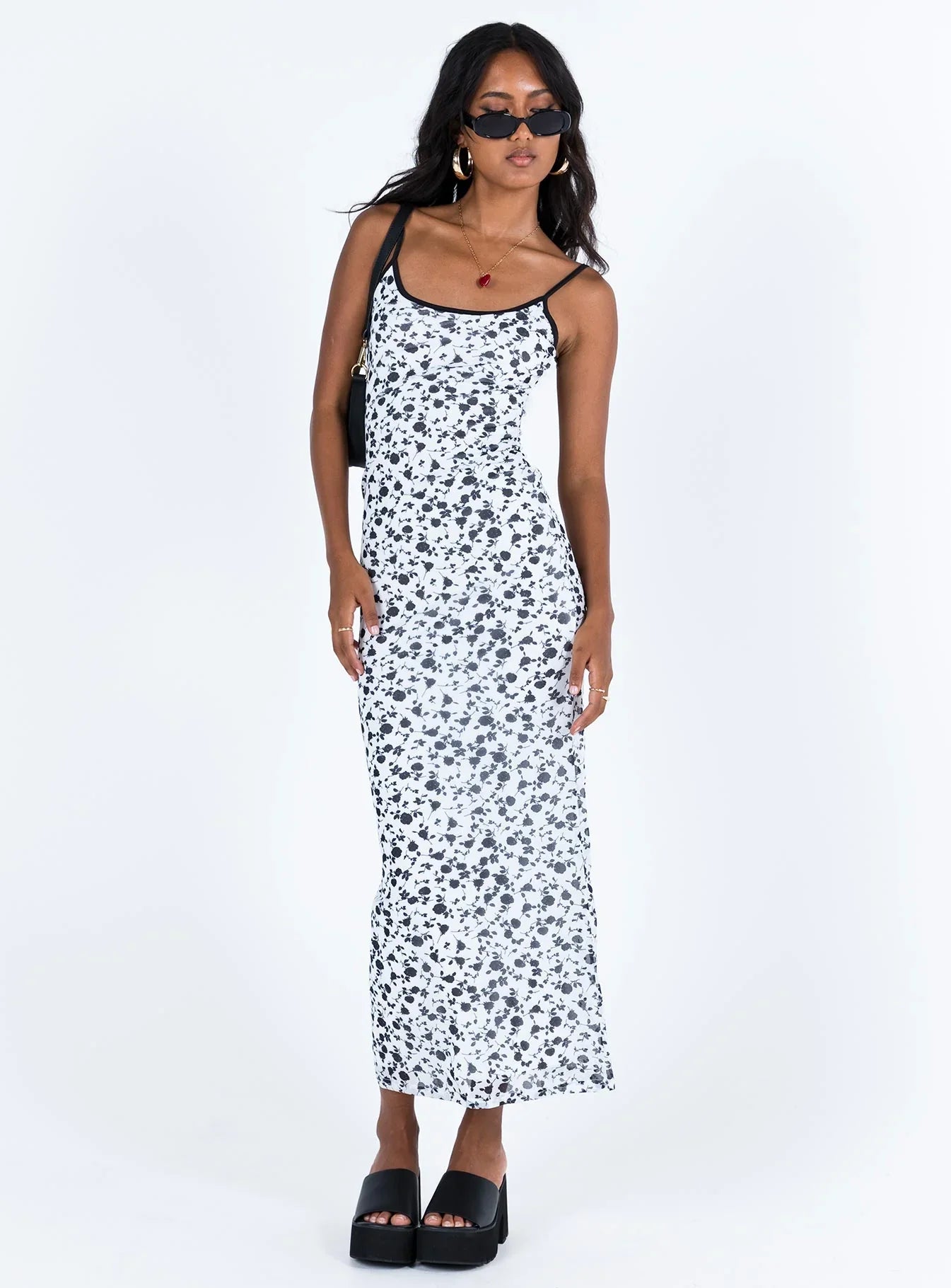 Knox Maxi Dress White Black Floral