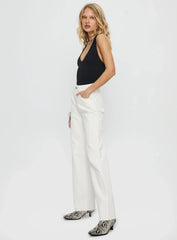 Henesey High Rise Straight Leg Jeans White Wash