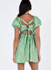 Lets Dance Mini Dress Green Floral