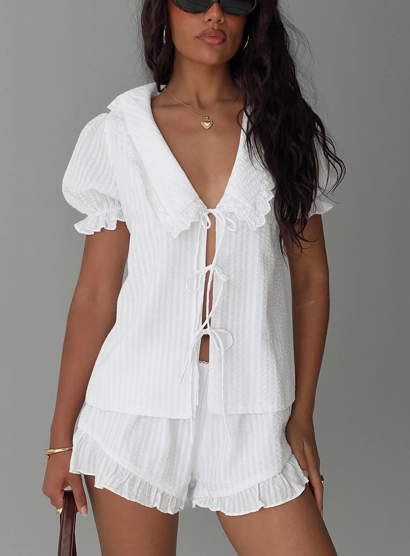 Eternal Sun Collared Set White
