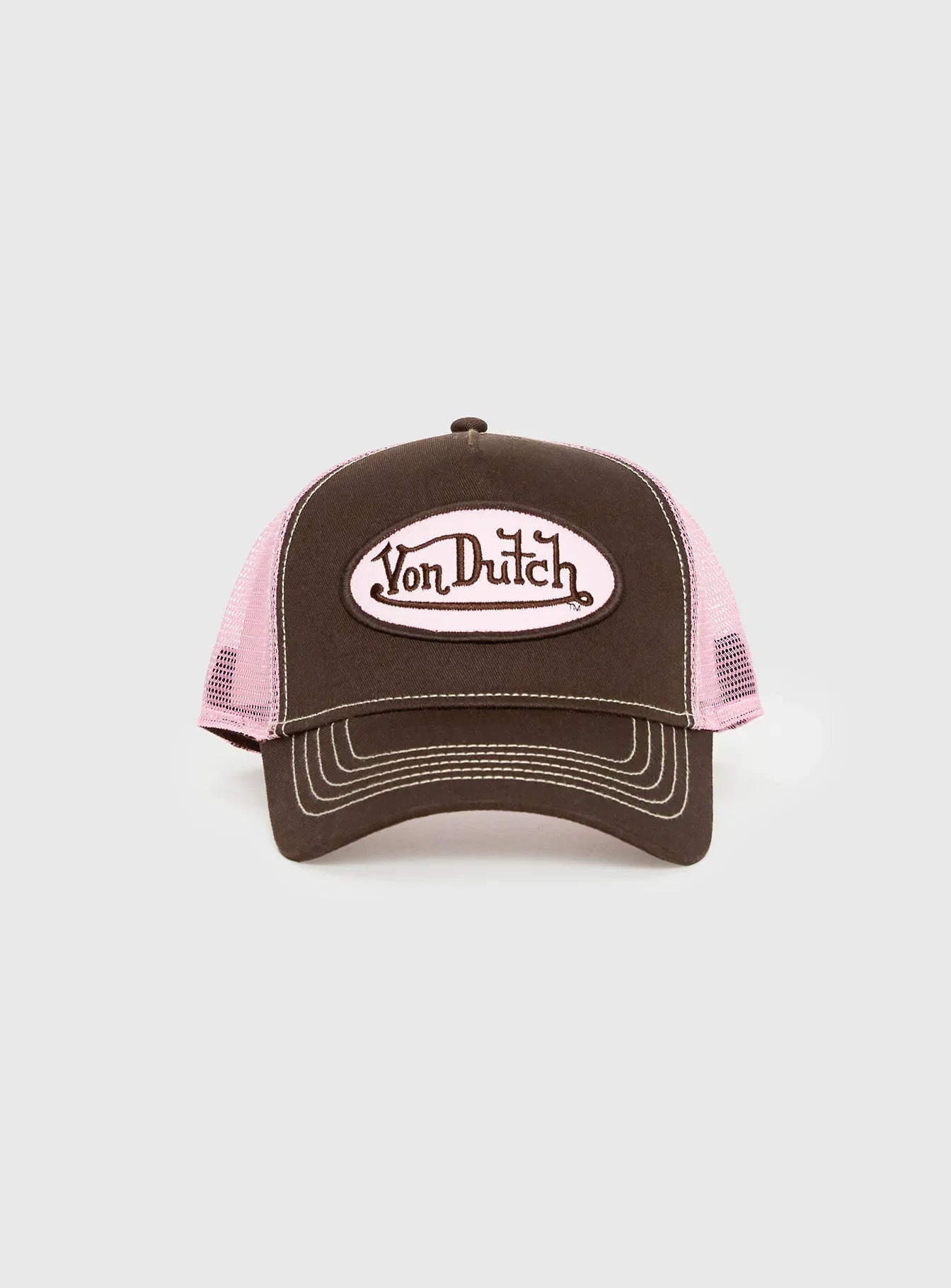 Von Dutch Staple Trucker Hat Brown Pink