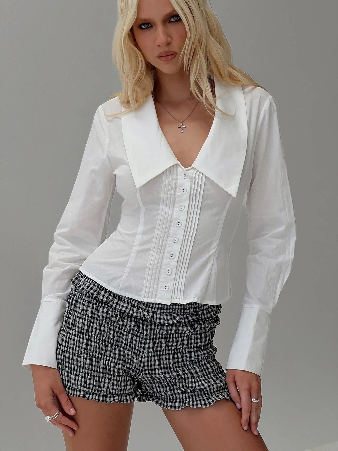 Marlaine Long Sleeve Top White