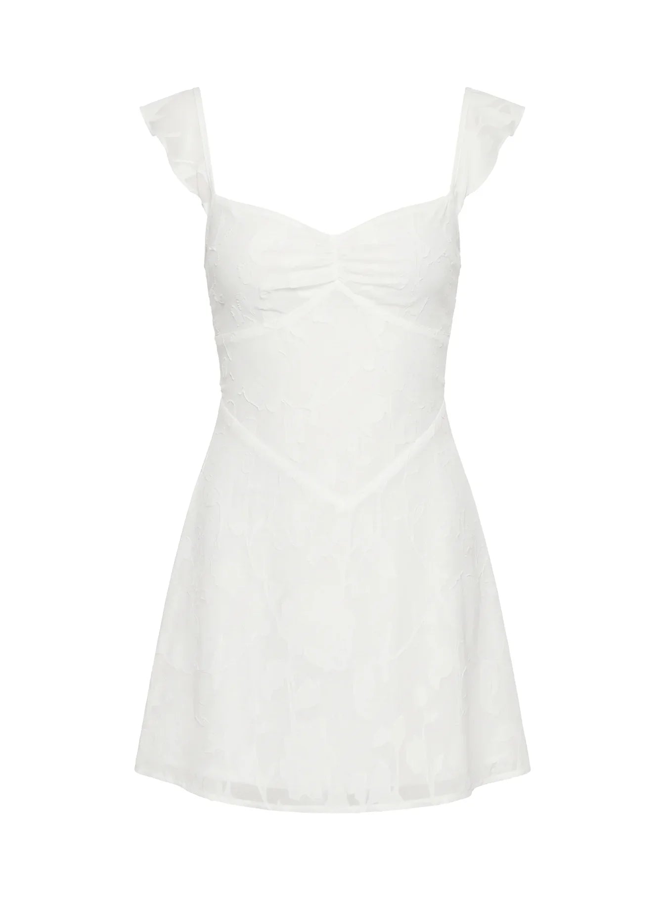 Past And Present Burnout Tie Back Mini Dress White