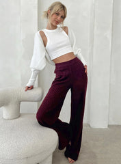 Montana Knit Pants Maroon