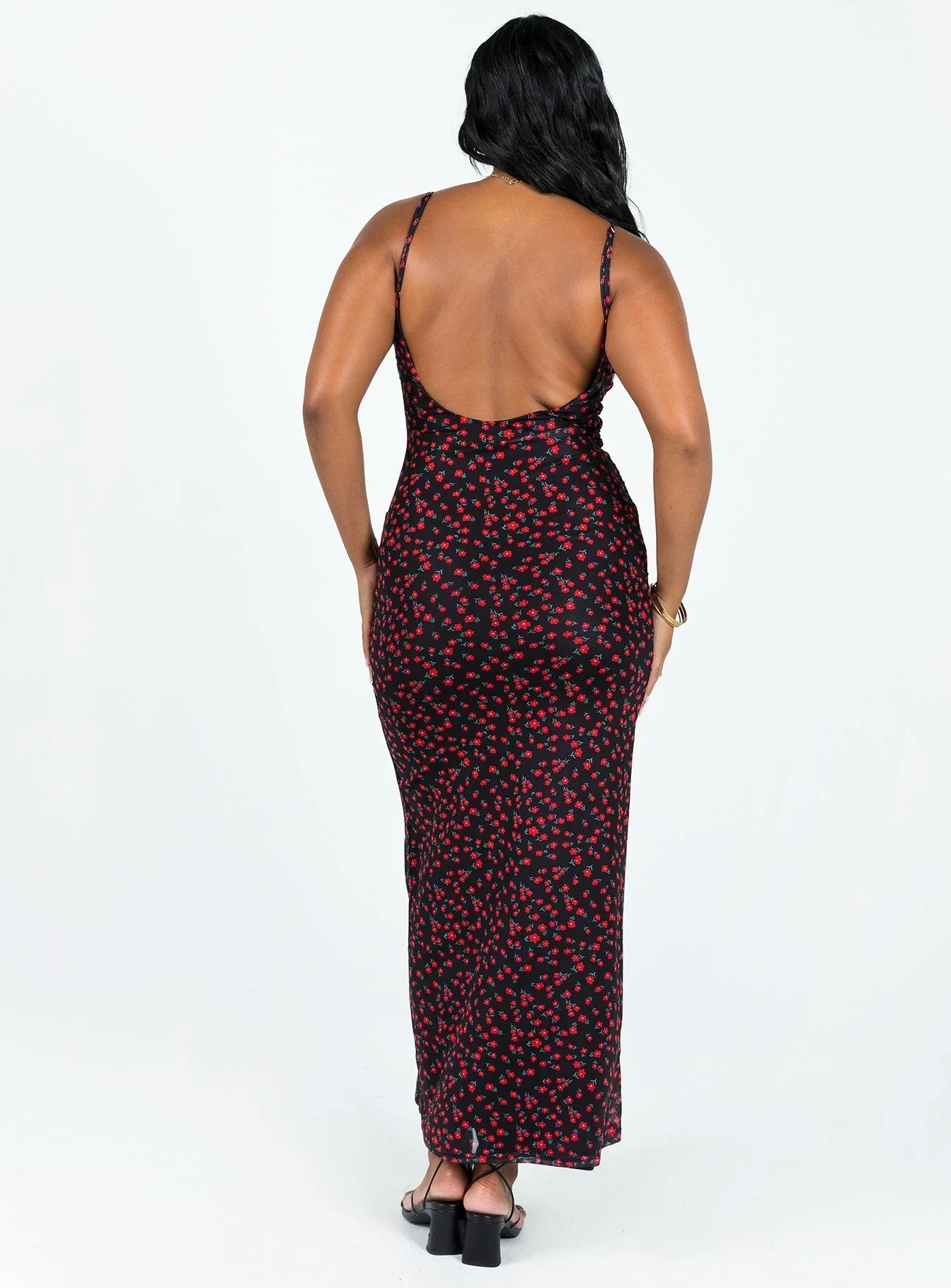 Knox Maxi Dress Black Red Floral