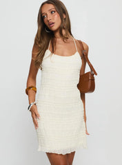 Mianna Halter Mini Dress Cream