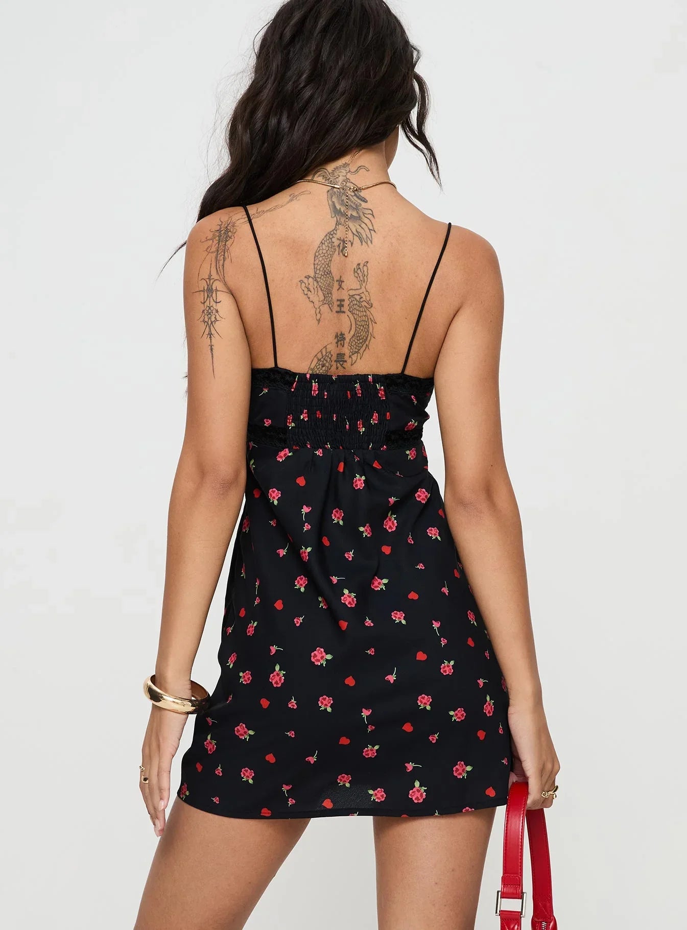 Emilee Mini Dress Black Floral