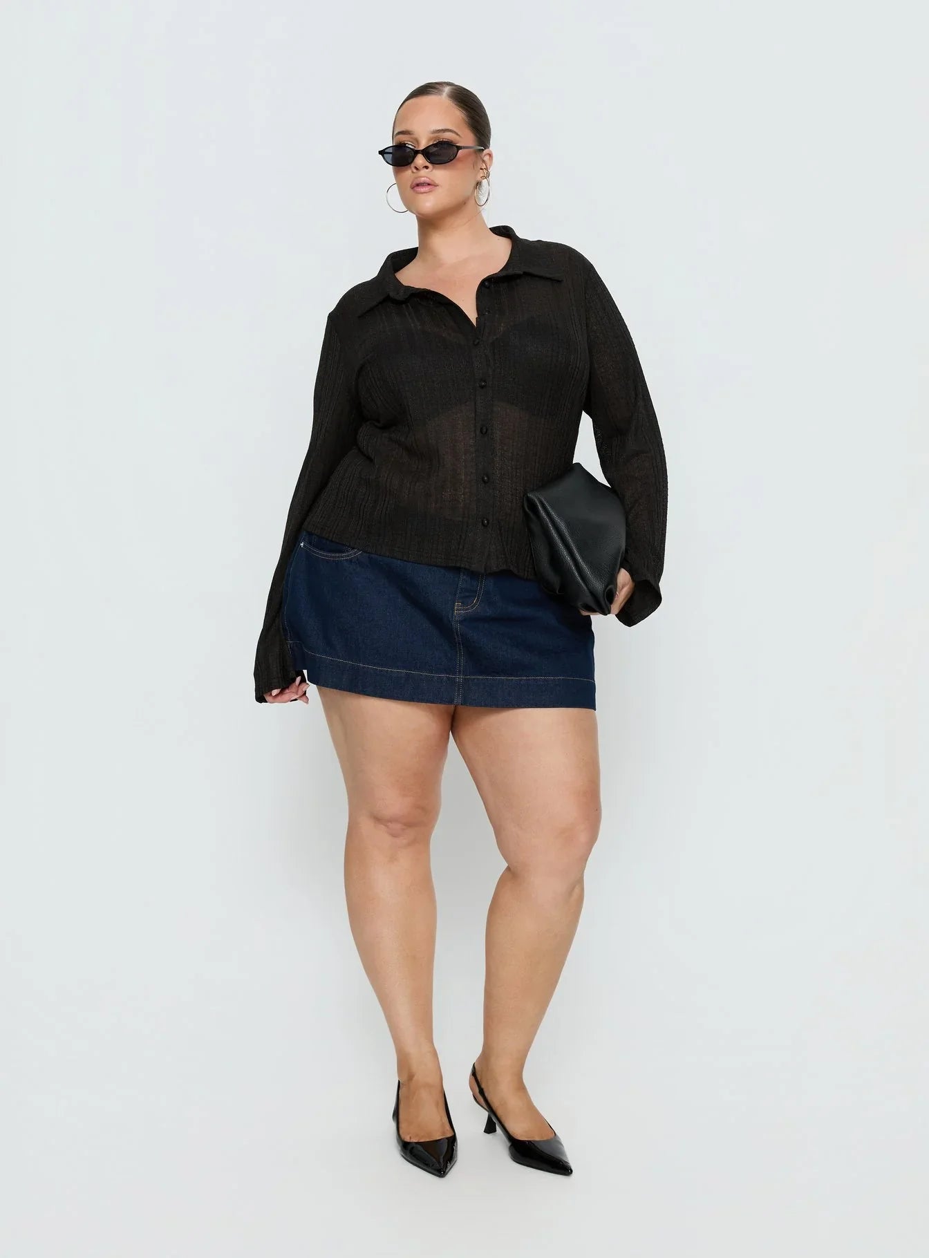 When You Sleep Long Sleeve Top Black Curve