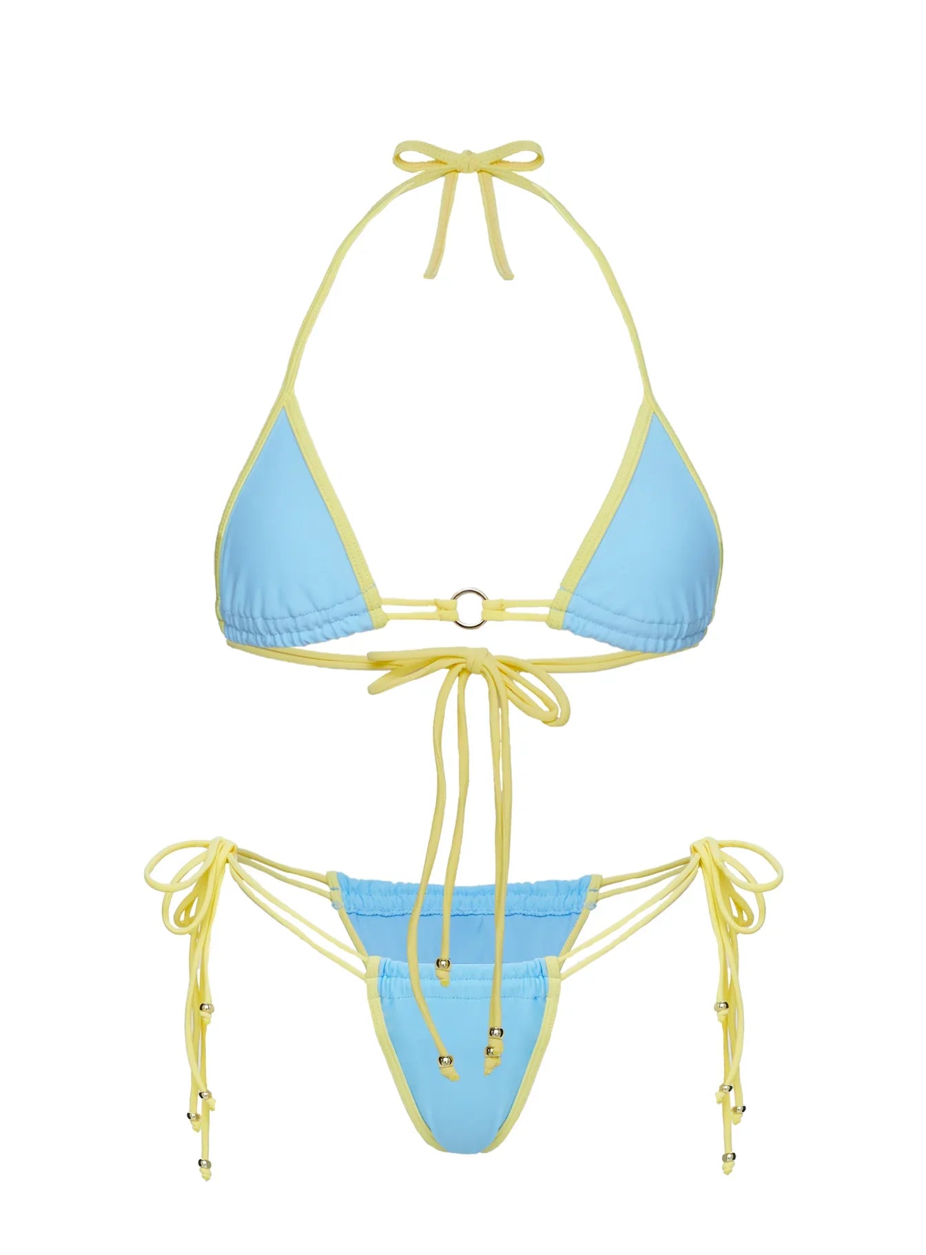 Nayeli Tie Side Bikini Bottoms Blue Yellow