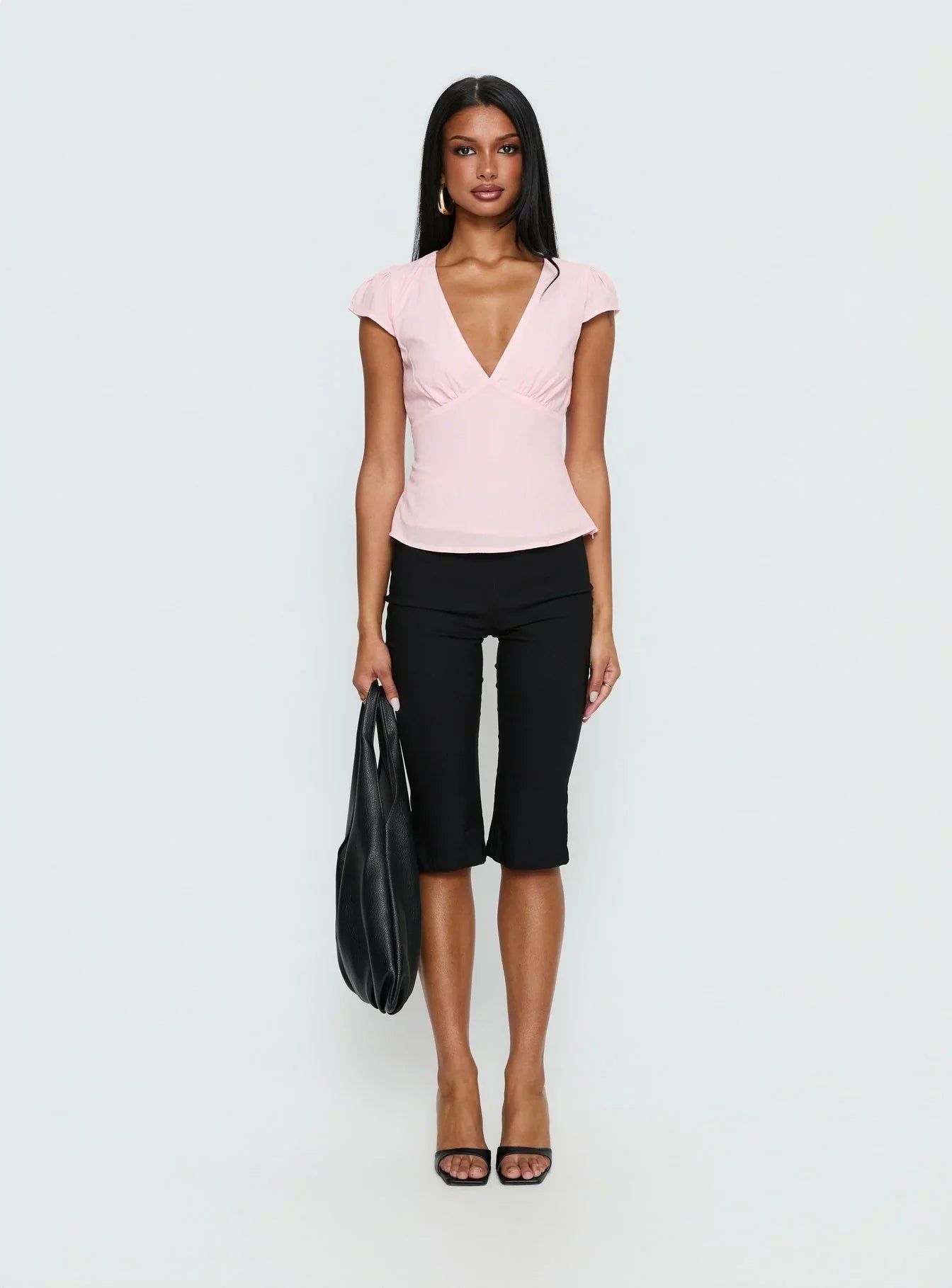 Dalanna Cap Sleeve Top Pink Lemon Polka