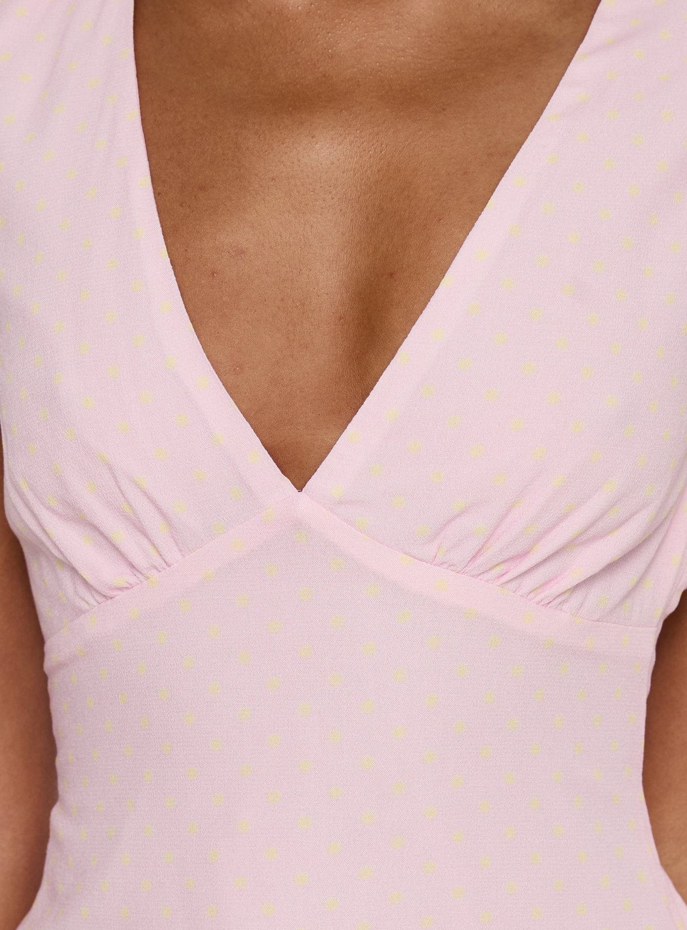 Dalanna Cap Sleeve Top Pink Lemon Polka