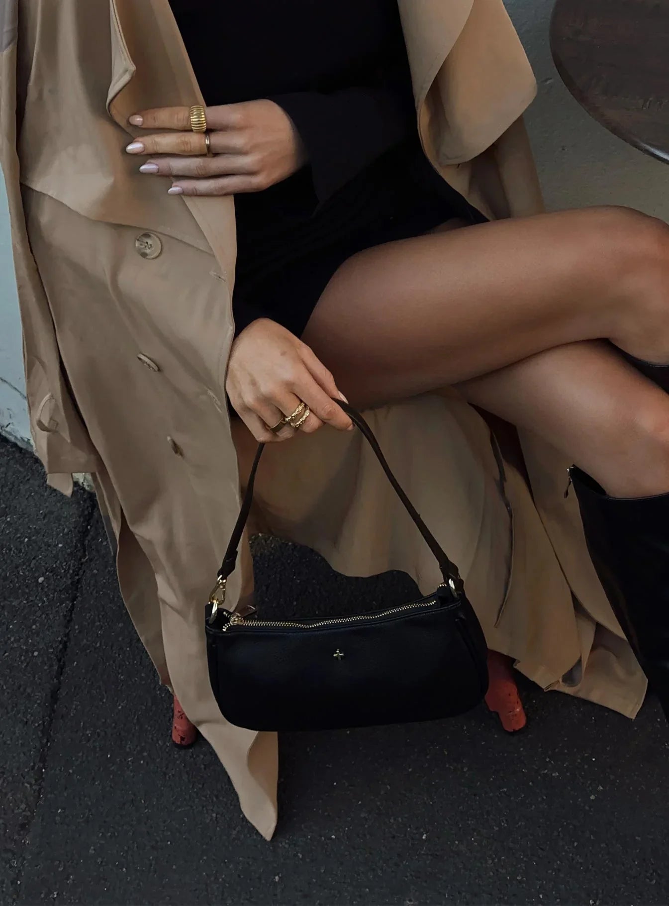 Peta Jain Piper Bag Black Pebble