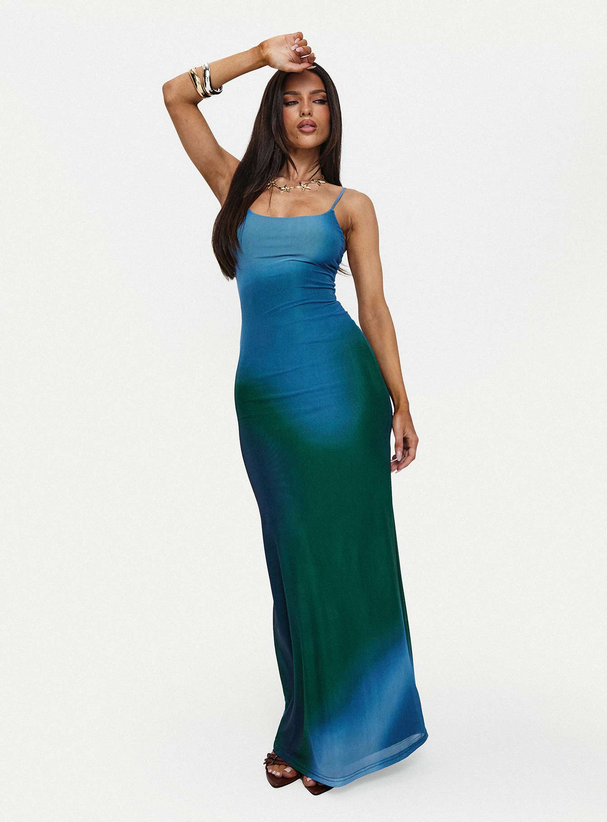 Amoret Maxi Dress Blue Green